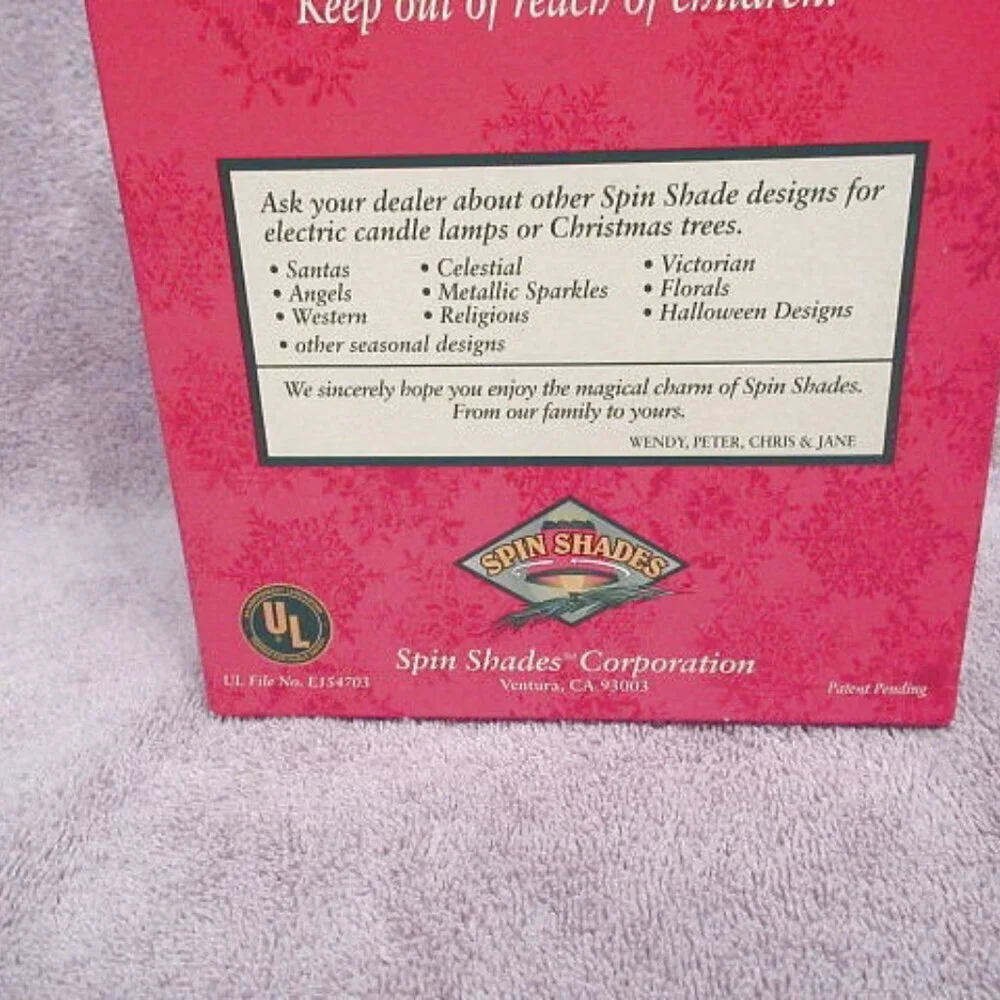 Vtg Revolving Christmas Tree Lamp Shades Set Of 3 With Light Bulbs Holiday NOS